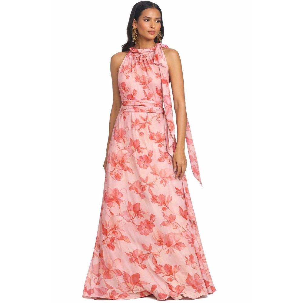 NWT Sachin & Babi Kayla Gown Pastello Fiore Floral Halterβ Maxi Dress Sz 0 $325